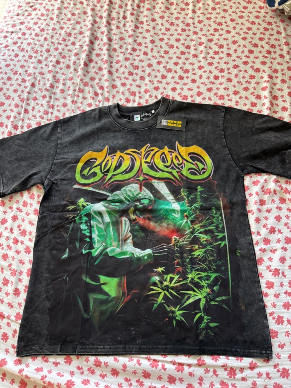 Godspeed - It’s Legalized Black Graphic Short Sleeve Tee - Green Accent